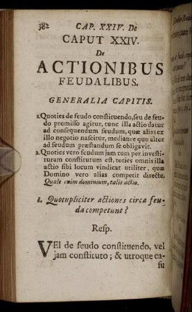 Caput XXIV. De Actionibus Feudalibus.