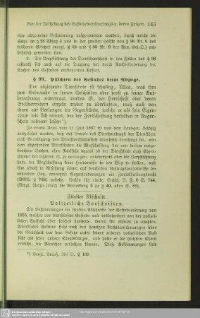 Fünfter Abschnitt. Polizeiliche Vorschriften