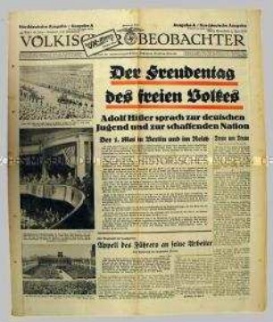 Tageszeitung "Völkischer Beobachter" zum 1. Mai