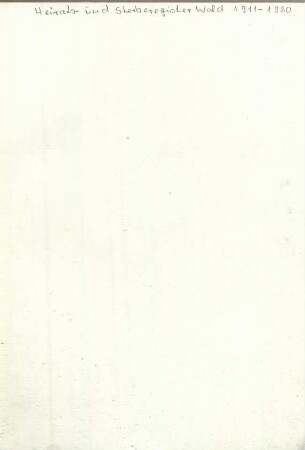 Dezennaltabellen 1911 - 1920 Heiraten und Sterbefälle Wald