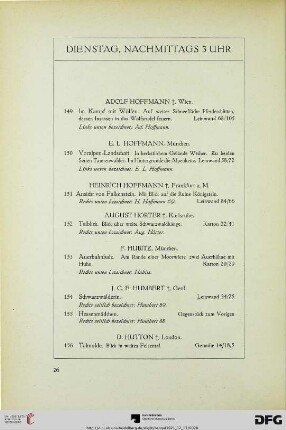 Dienstag, nachmittags 3 Uhr [Fortsetzung] (Nr. 149-324)