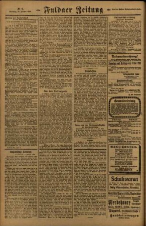 Zweite Ausgabe vom Samstag, den 10. Januar 1920.