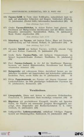 Verschiedenes (Nr. 684-705)