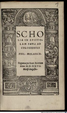 Scholia In Epistolam Pavli Ad Colossenses