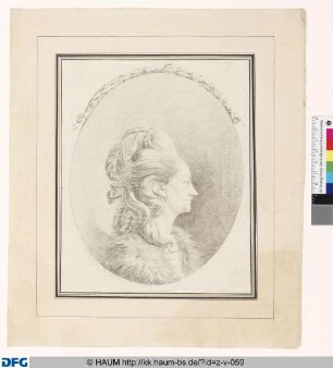 Brustbild der Herzogin Anna Amalia von Sachsen-Weimar, Prinzessin von Braunschweig, im Oval