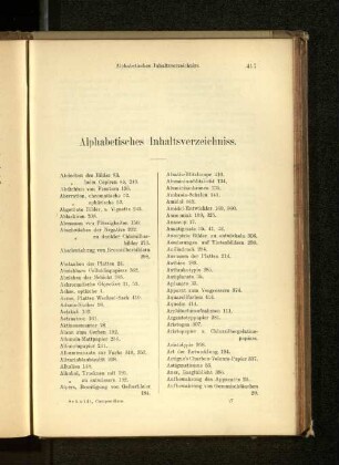 Alphabetisches Inhaltsverzeichniss.