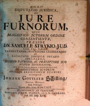 Disp. sol. de iure furnorum