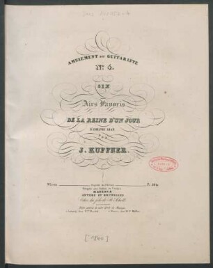 No. 4: Six Airs Favoris De La Reine D'Un Jour D'Adolphe Adam