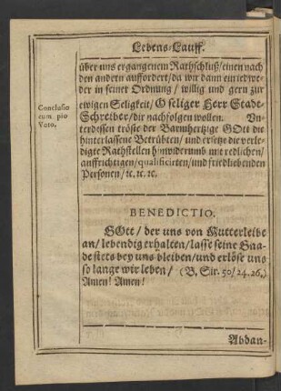 Benedictio.