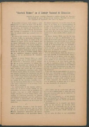 "Sherlock Holmes" en el Consejo Nacional de Educación