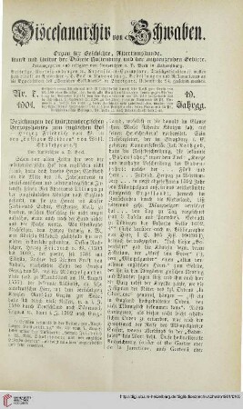 19: Beziehungen des württembergischen Herzogshauses zum englischen Hof