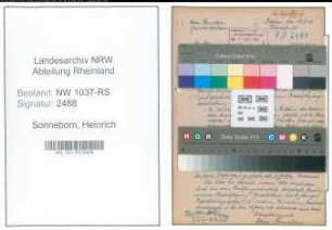 Entnazifizierung Heinrich Sonneborn , geb. 11.05.1901 (Lehrer)