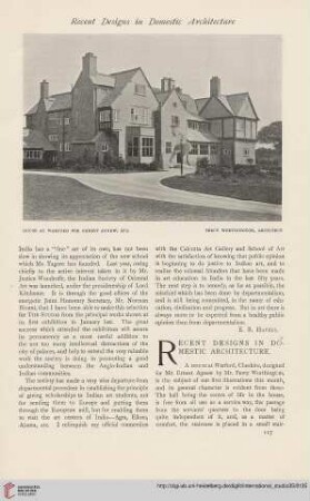 Recent designs in domestic architecture
