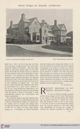 Recent designs in domestic architecture
