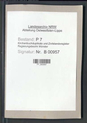 Belegakte zum Heiratsregister 1813 der Munizipalität Greven (H 1813)