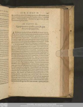 In Caput II. Quo proponitur quaestio, quot, & quae sint principia naturalia.