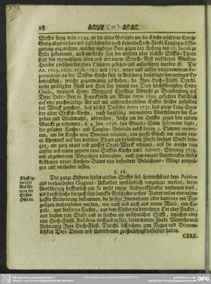 §. 16. Künfftigweitere Ausführung der Stiffts-Historie