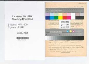Entnazifizierung Karl Spee, geb. 03.03.1913 ()