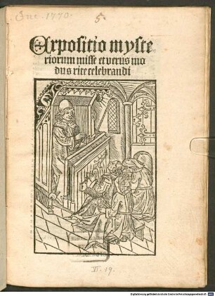 Expositio mysteriorum misse et verus modus rite celebrandi