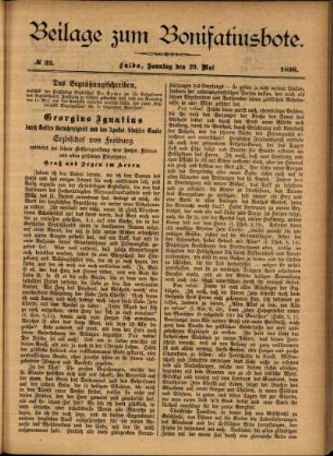 Zweite Ausgabe vom Sonntag, den 29. Mai 1898.