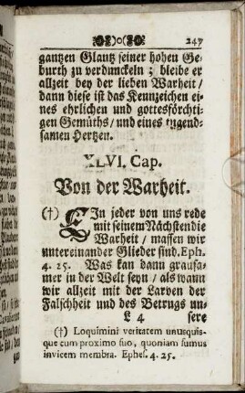 XLVI. Cap. Von der Warheit. - LI. Cap. Von dem Vorwitz.