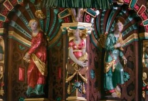 Deutschland. Niedersachsen. Rastede. Sankt Ulrich Kirche von 1059. Kanzel von 1612. Detail