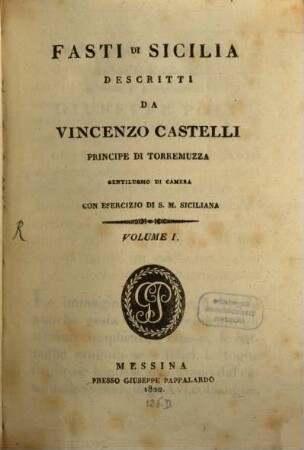 Fasti di Sicilia, 1