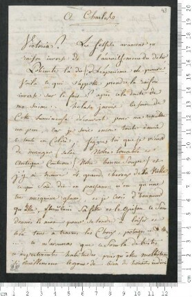 Brief von Victorine de Chamisso an Charles de Chamisso