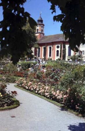 Mainau, Insel Mainau: Rosengarten mit Kapelle