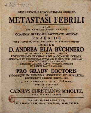 Diss. inaug. med. de metastasi febrili