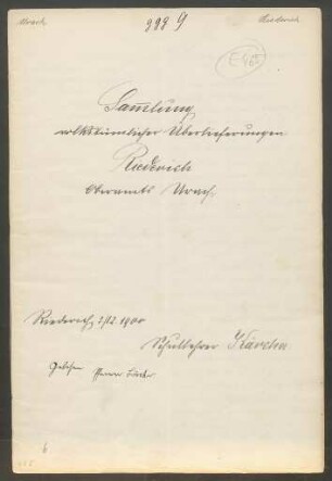 Konferenzaufsatz Riederich, Reutlingen OA Urach