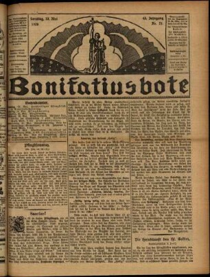 Erste Ausgabe vom Sonntag, den 23. Mai 1926.