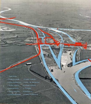 Prinzipskizze zum Ausbau der letzten Weser-Staustufe Landesbergen