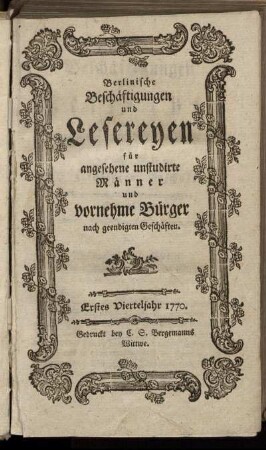Erstes Vierteljahr 1770.