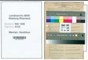 Entnazifizierung Hendrikus Mennen , geb. 29.12.1920 (Arbeiter)
