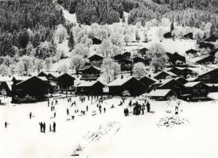 Schweizer Alpendorf im Winter, Wengen, Schweiz