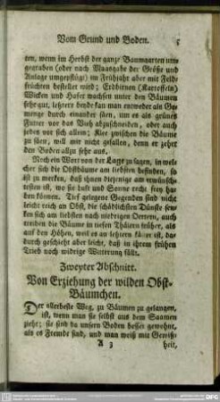 Zweyter Abschnitt. Von Erziehung der wilden Obst-Bäumchen