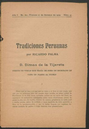 1919004100: Tradiciones peruanas