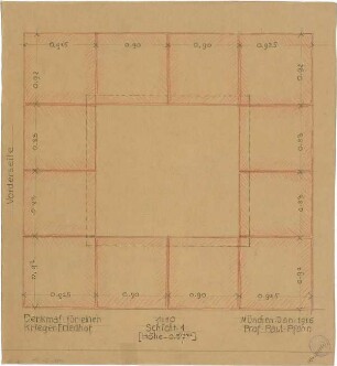Pfann, Paul; Neuburg / Lothringen; Priesterwald-Denkmal - Schichtenplan