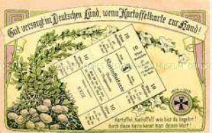 Postkarte zur Lebensmittelversorgung im Ersten Weltkrieg