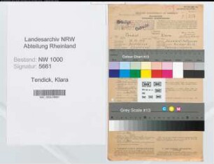 Entnazifizierung Klara Tendick, geb. 30.10.1919 (Lehrerin)