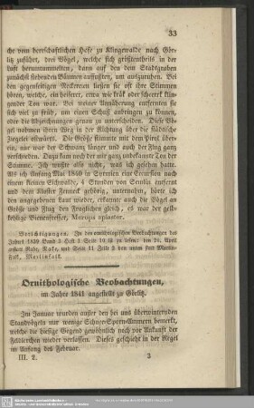 Ornithologische Beobachtungen, im Jahre 1841 angestellt zu Görlitz