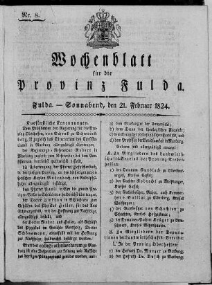 Nr. 8, Ausgabe vom 21. Februar 1824