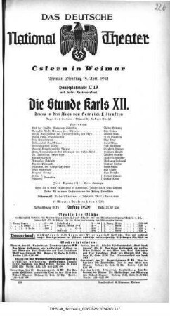 Die Stunde Karls XII.