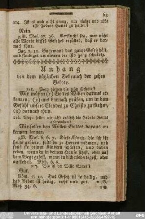 Anhang von dem nützlichen Gebrauch der zehen Gebote.