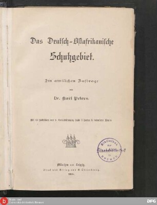Das Deutsch-Ostafrikanische Schutzgebiet