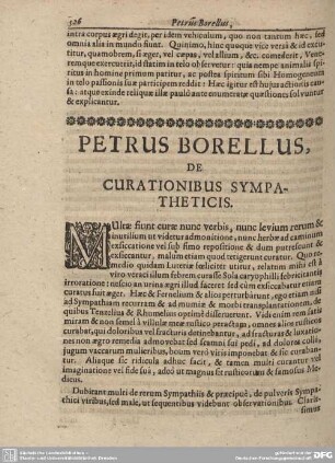 DE CURATIONIBUS SYMPATHETICIS.