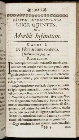 Liber Quintus, De Morbis Infantum