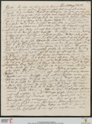 Heid. Hs. 3484,1367: Brief von Eberhard Gothein an Marie Luise Gothein