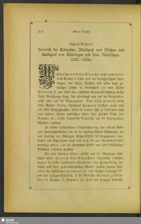 Achtes Kapitel. Heinrich der Erlauchte, Markgraf von Meißen und Landgraf von Thüringen und seine Nachfolger (1247-1324)